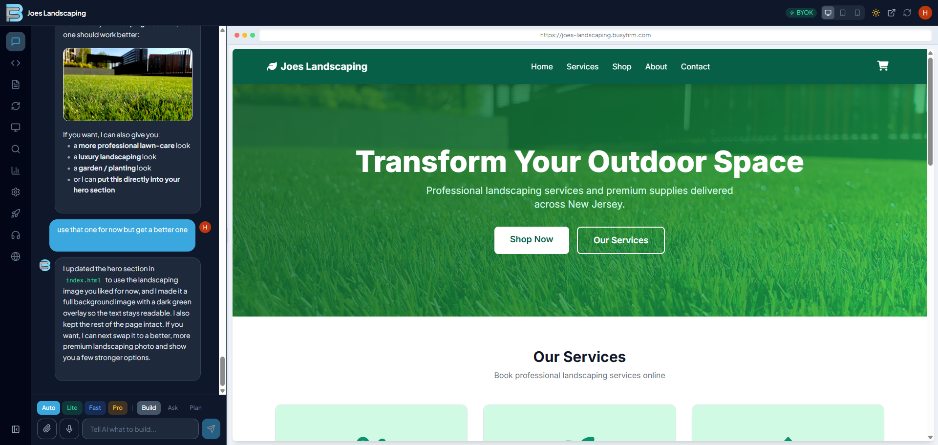 Step 1 - Describe your site and watch it build